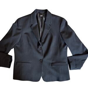 Nine West Black Blazer Women’s Size 16 Classic 2-Button Career Jacket Plus